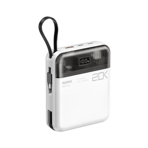 Remax RPP-603 White 20W+QC 22.5W Power Bank with 2 Fast Ch. Cables 20000mAh Cene