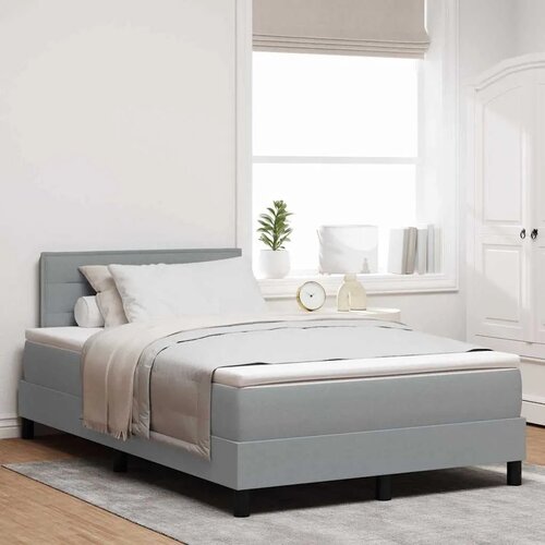 Box spring krevet Svjetlosiva 120 x 190 cm tkanina - Svjetlosiva 120 x 190 cm Dizajn linija Slike