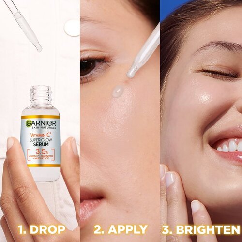 Garnier Skin Naturals Vitamin C Super Glow Serum serum za posvetljevanje obraza 30 ml za ženske Slike