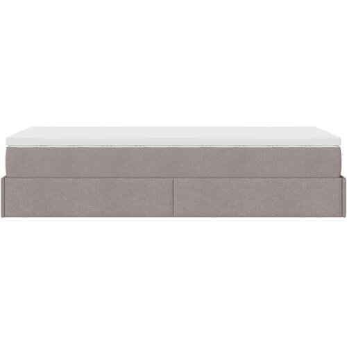 VidaXL otomanski okvir kreveta s madraca smeđesivi 90x190cm tkanine Slike