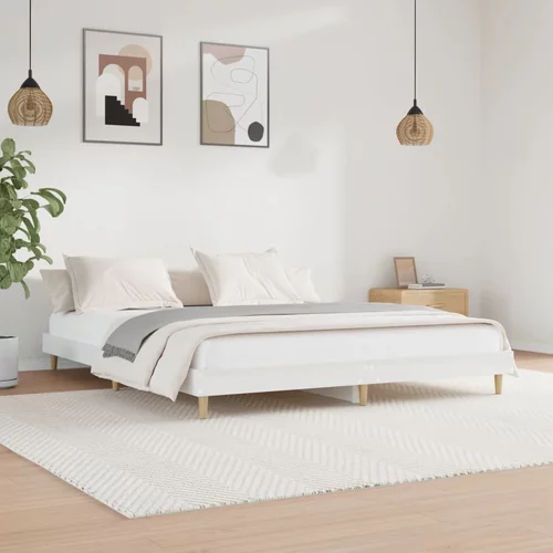  za krevet visoki sjaj bijeli 220x200 cm konstruirano drvo