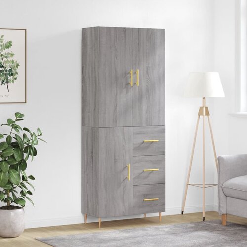 vidaXL Visoka komoda siva sonome 69 5x34x180 cm od konstruiranog drva Cijene