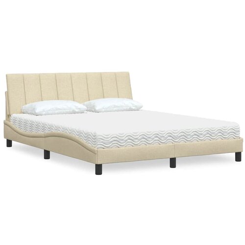  Krevet s madracem Hanko krem 160x200 cm od tkanine Cene