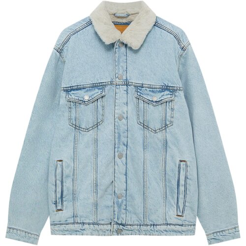 Pull&amp;amp;Bear Prehodna jakna moder denim Slike