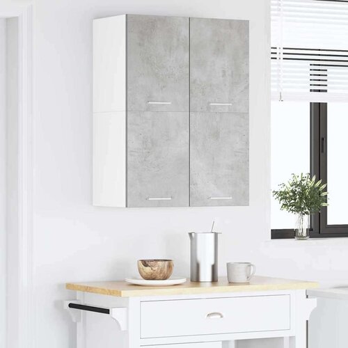 VidaXL viseći ormarić riga 2 pcs beton siva i bijela 60 x 31 x 40 cm Slike
