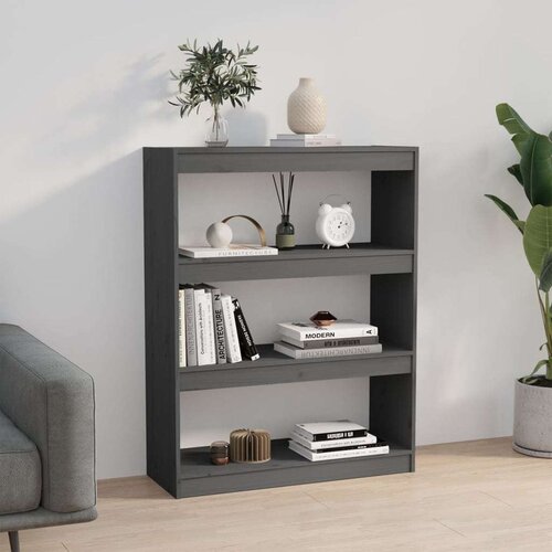 VidaXL Ormarić za knjige / sobna pregrada sivi 80x30x103,5 cm borovina Slike