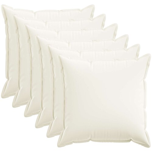  Presvlaka za jastuk 6 pcs HOUTEN Bijela 55 x 55 cm Umjetni lan Cene