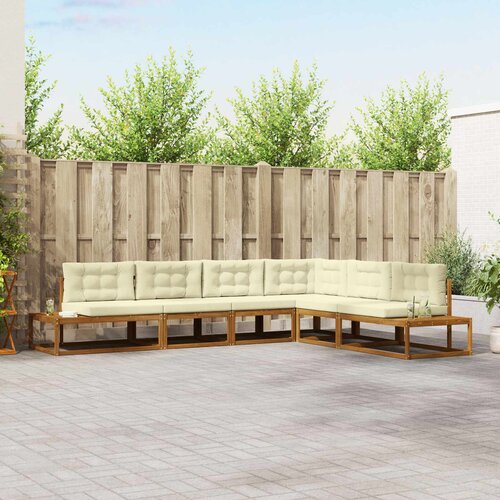  Set vanjskih sofa Bijela 357 x 198,5 x 73 cm Poliester Slike