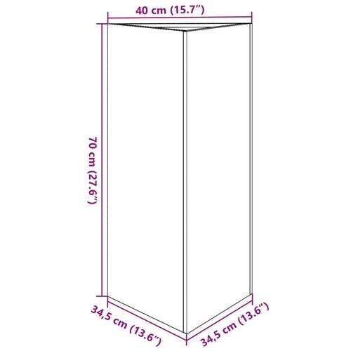 VidaXL Vrtne sadilice 2 kom bijela trokutasta 40x34,5x70 cm čelične Slike