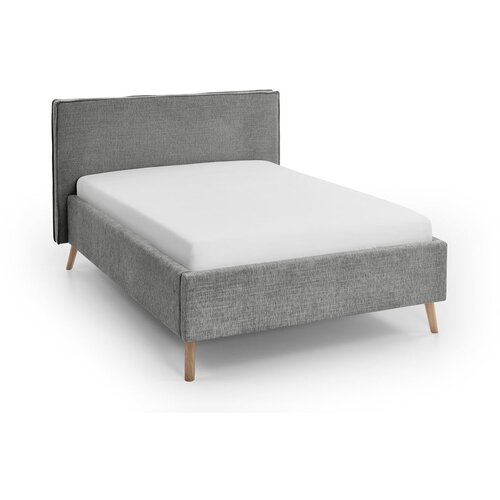 Meise M&amp;ouml;bel Sivi tapecirani bračni krevet s prostorom za odlaganje s podnicom 140x200 cm Riva &amp;ndash; Slike