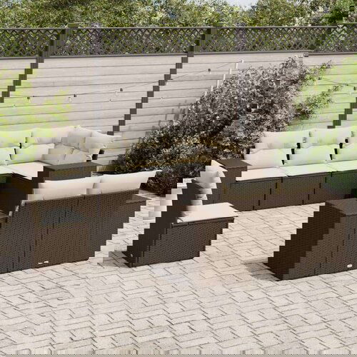  8-dijelni set vrtnih sofa s jastucima smeđi od poliratana Cijene