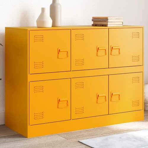  The Living Store Komoda gorčično rumena 99x39x73 cm jeklo - Komoda, (21495613) Slike