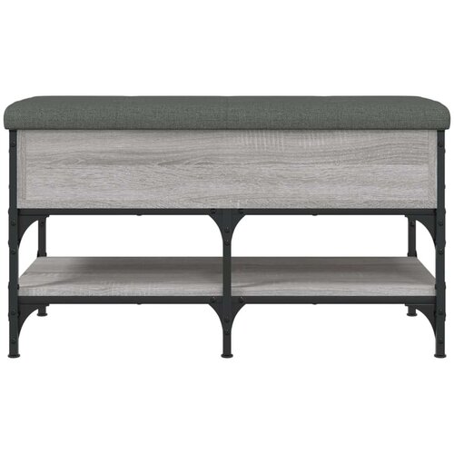  Klupa za cipele siva boja hrasta 82x42x45 cm konstruirano drvo Slike