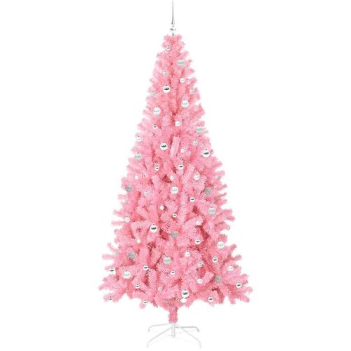 VidaXL Božićno drvce s 300 LED svjetlima Ružičasta 240 cm PVC Slike