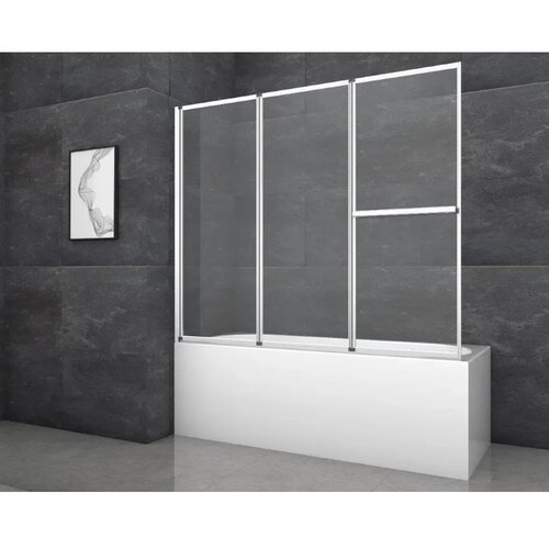 Aurlane zložljiva stena za kad silver comfort 166,4 x 140 cm krom 3-krilna Cene