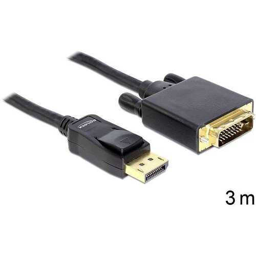 Delock DisplayPort / DVI adapterski kabel DisplayPort vtič\, DVI-D 24+1-polni vtič 3.00 m črna 82592 DisplayPort kabel, (20460095) Cene