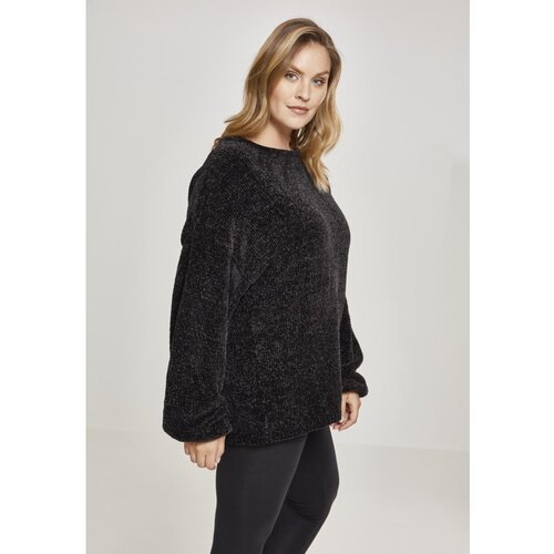 Urban Classics Ladies Oversize Chenille Sweater black Cene