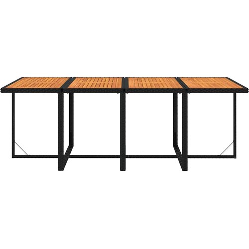  9-dijelni vrtni blagovaonski set s jastucima crni od poliratana Crna 219 cm table length Slike