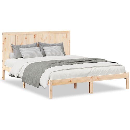  Dugi okvir kreveta bez madraca 140 x 220 cm masivno drvo Slike