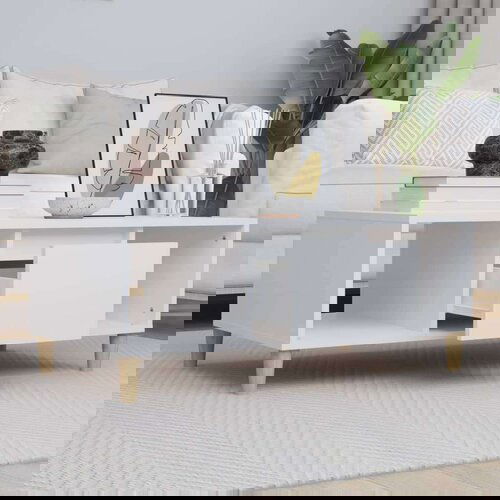  Stolić za kavu bijeli 90 x 50 x 36 5 cm od konstruiranog drva Cijene