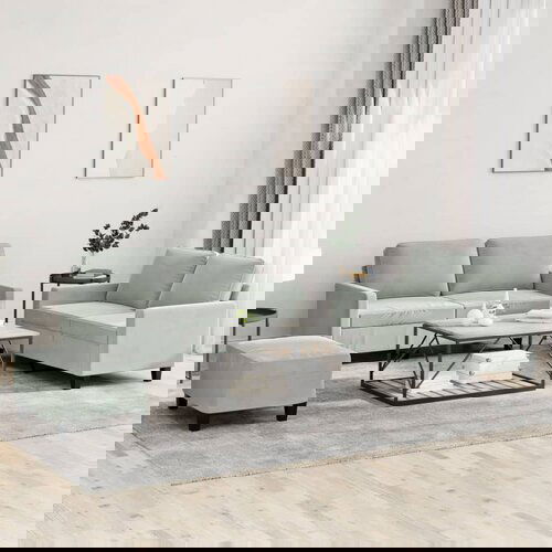 VidaXL 3-dijelni set sofa s jastucima svjetlosivi bar&amp;scaron;unasti Slike