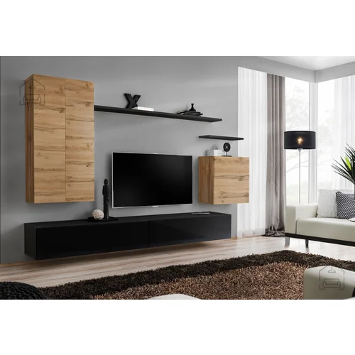 ASM Meble Dnevni TV regal Switch II 270 cm - votan/črn