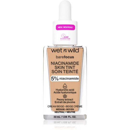 Wet'n wild Bare Focus Niacinamide Skin Tint lahki vlažilni tekoči puder odtenek Cream Beige 32 ml Cene