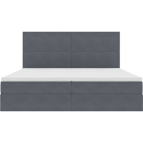  Krevet s prostorom za pohranu s LED-om Tamno siva 200 x 200 cm Slike