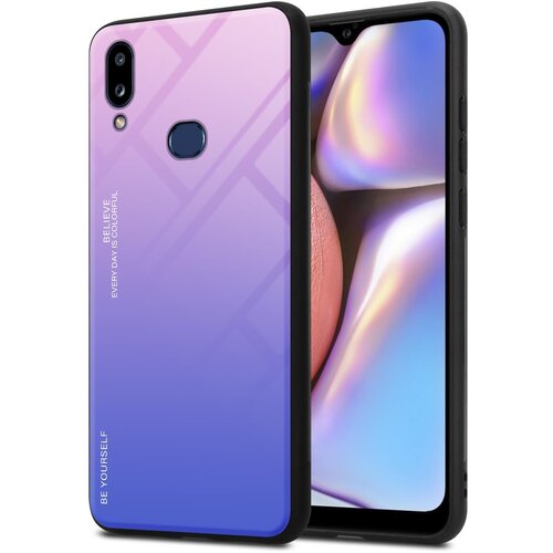 Cadorabo Ohi&scaron;je, združljiv s Samsungom v roza - modri - dvobarvni za&scaron;čitni pokrov iz silikona TPU in hrbta iz kaljenega stekla, (20574150) Cene