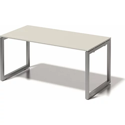 BISLEY Pisalna miza CITO, O-ogrodje, VxŠxG 740 x 1600 x 800 mm, srebrno ogrodje, sivo bela plošča