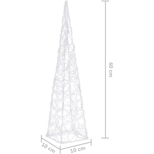  Akrilni ukrasni stožac s LED svjetlima plavi 60 cm Slike