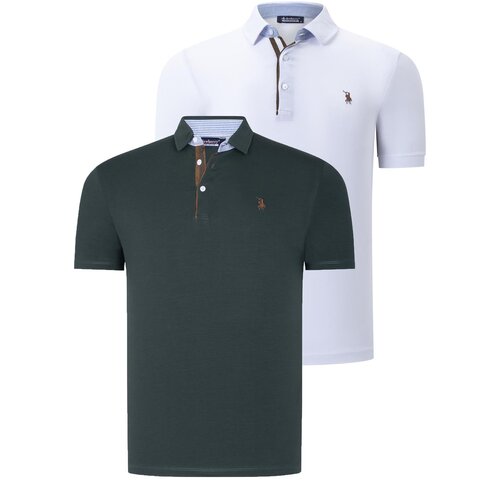 Dewberry DUAL SET T8582 MENS T-SHIRT-WHITE-GREEN Cijene