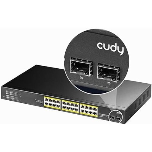 Cudy GS1026PS2 24-Port gigabit poe+ switch with 2 uplink gigabit ports and 2 gigabit sfp slots 300W Cene