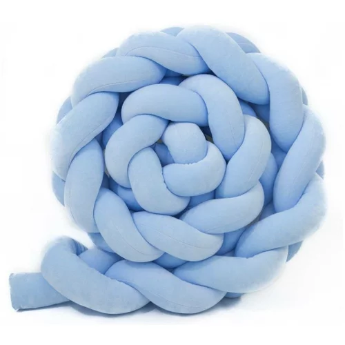 Puffi enojna obroba za otroško posteljo pliš baby modra 400 cm