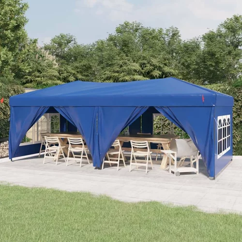 Sklopivi Zložljiv vrtni šotor s stranicami moder 3x6 m, (20601008)