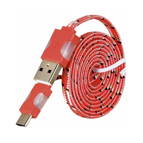  Podatkovni data kabel - računalniški polnilec - micro USB - LED - rdeči