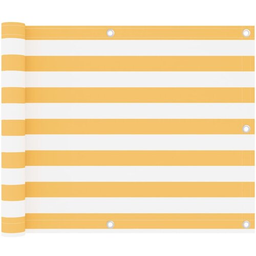 vidaXL Balkonsko platno belo in rumeno 75x600 cm oksford blago Cene