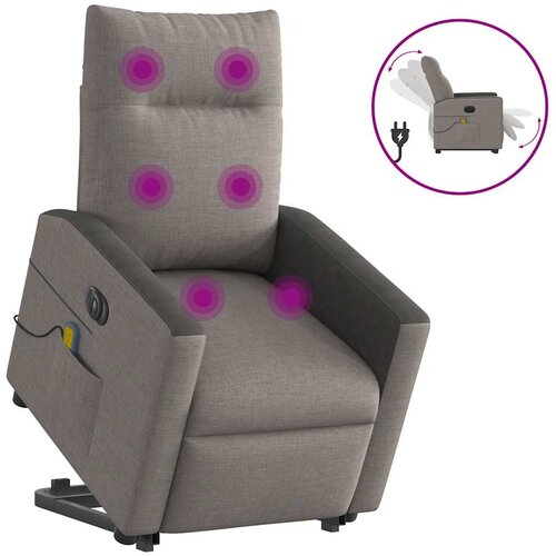 vidaXL Električni masažni naslanjač s funkcijo vstajanja taupe, (21824611) Cene