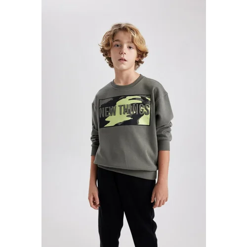 Defacto Boy Oversize Fit Crew Neck Thick Sweatshirt