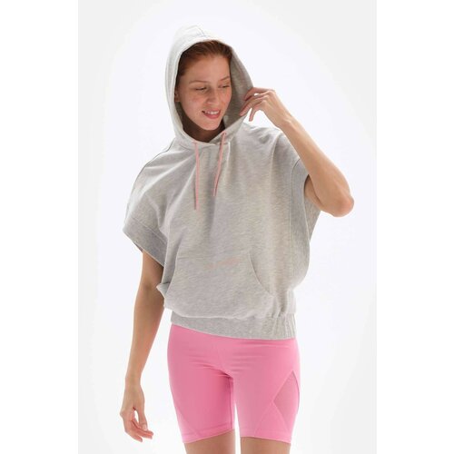 Dagi Light Gray Women's Sweatshirt Sleeveless Hoodie Cene