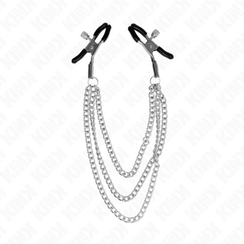 Kink ŠČipalke Za BradaviČke With 3 Chains Silver Cene