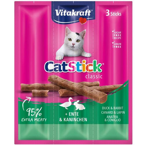 Vitakraft Cat Stick Classic, poslastica s pačetinom i kunićevinom, 3 kom/18g Cene