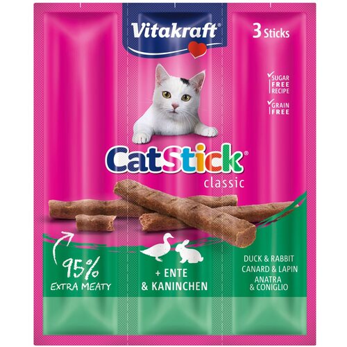 Vitakraft Pribolj&scaron;ek Cat Stick raca/zajec 3 kos Cene