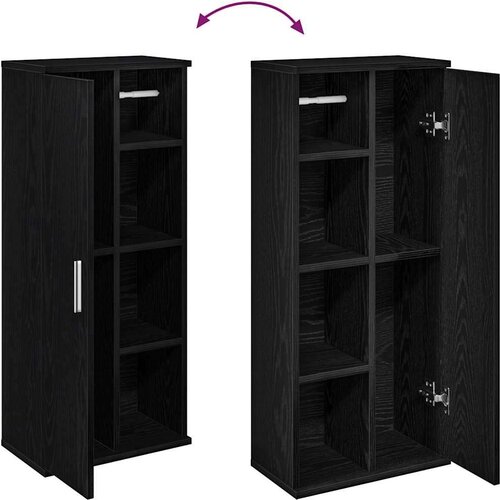 VidaXL Kupaonski ormarić s držačem za role crni 39x22x90 cm Slike