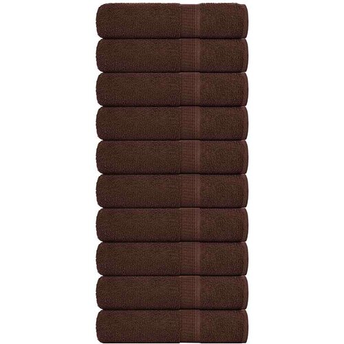 VidaXL Ručnici za kupanje 10 kom smeđi 100x150 cm 360 gsm 100% pamuk Slike