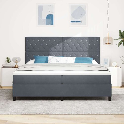 Box Spring Krevet s Madracem Tamno Sivi 200x200 cm Bar&amp;scaron;un Slike