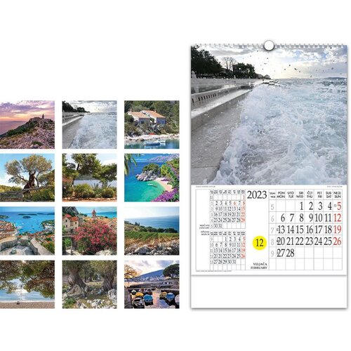  Zidni kalendar 2027 Idemo na more, 13 listova, 33 x 48 cm Cijene