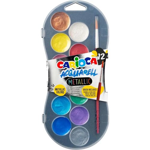 Carioca set akvarela s 12 metalik boja 30mm - Cijene