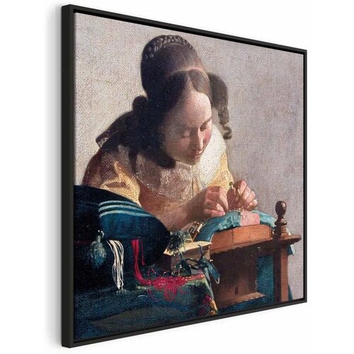 Slika - Jan Vermeer – The Lacemaker 80x80 U crnom drvenom okviru Cene