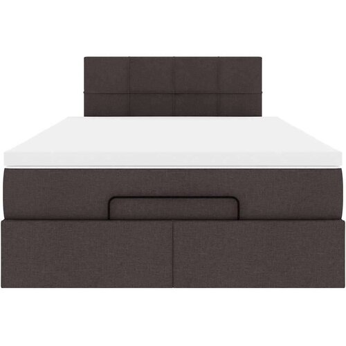 VidaXL okvir za krevet s madraca tamnosmeđi 120x190 cm od tkanine Slike